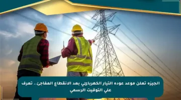 الجيزة تعلن موعد عودة التيار الكهربائي بعد الانقطاع المفاجئ.. تعرف على التوقيت الرسمي